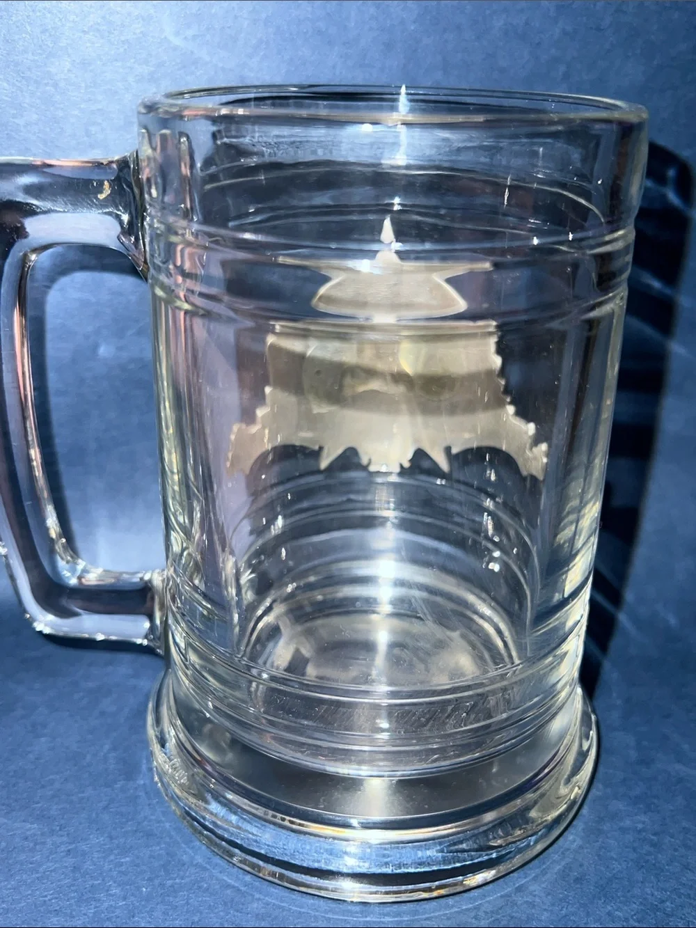 Vintage Dallas Cowboys Clear Glass Beer Mug Stein with 3D Pewter Emblem
